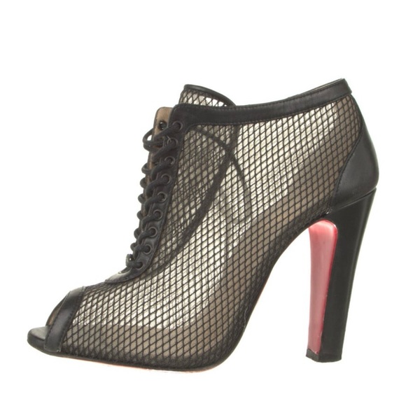 Christian Louboutin Lace-up Mesh Bootie - Picture 1 of 7